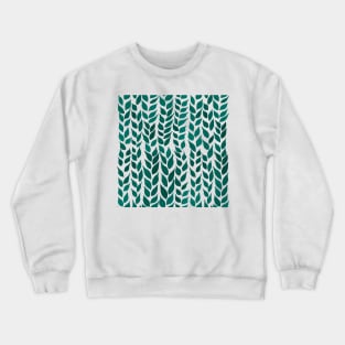 Simple Watercolor Leaves - Teal Crewneck Sweatshirt